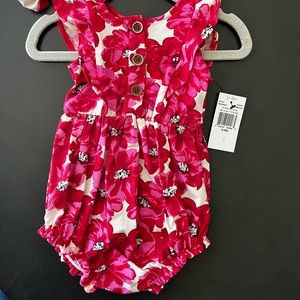 Jessica Simpson Baby Romper with Matching Head Band - Size 6/9 M -BNWT